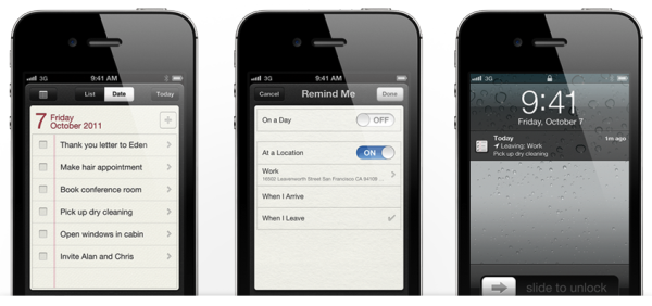 iOS 5 Reminders location iOS 5 Reminders location