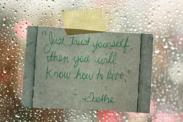 inspiring note on window