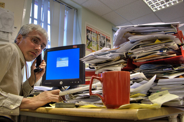 cluttered desk