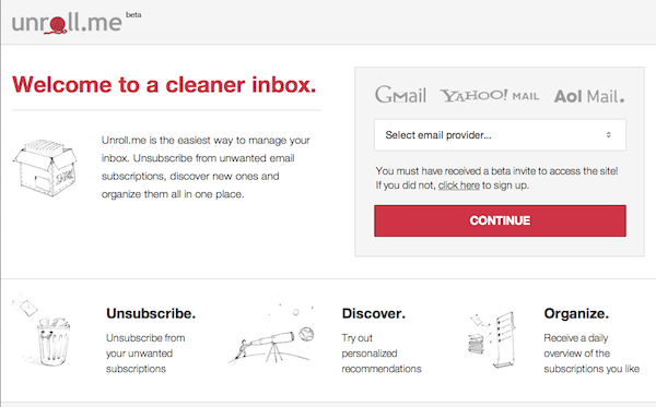 Unroll.me screenshot Unroll.me screenshot