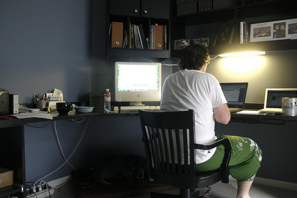 sitting at desk sitting at desk